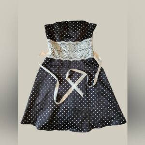 Roberta Black With White Polka Dot Strapless Dress